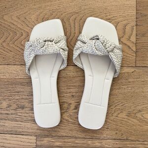 Marc Fisher Leather Sandals, White, Size 5.5